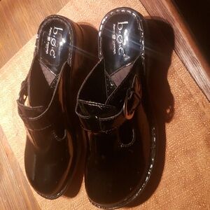 B.O.C. Born Black Patent Clogs